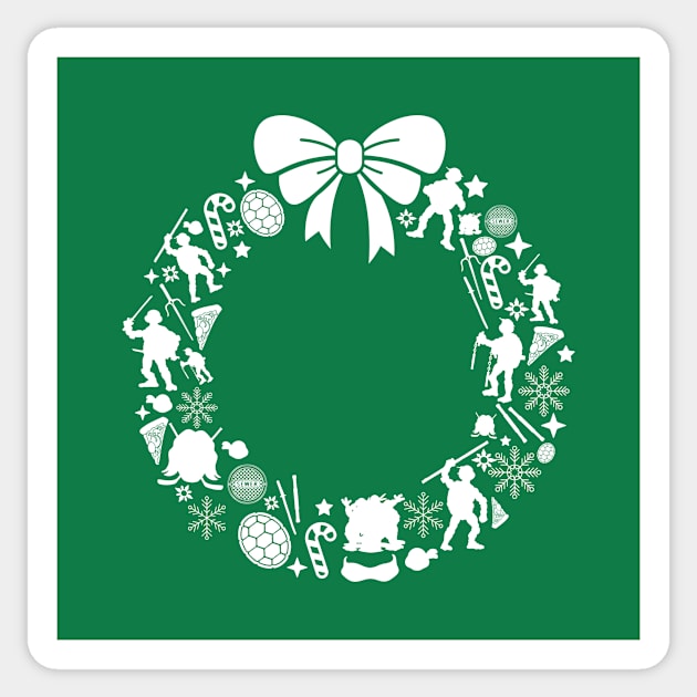 Teenage Mutant Ninja Turtles Christmas Wreath Pattern Sticker by Rebus28